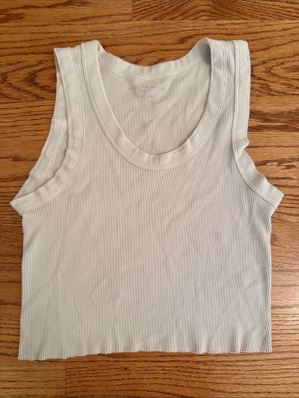 Brandy Melville Ribbed Tank Top in Off-White